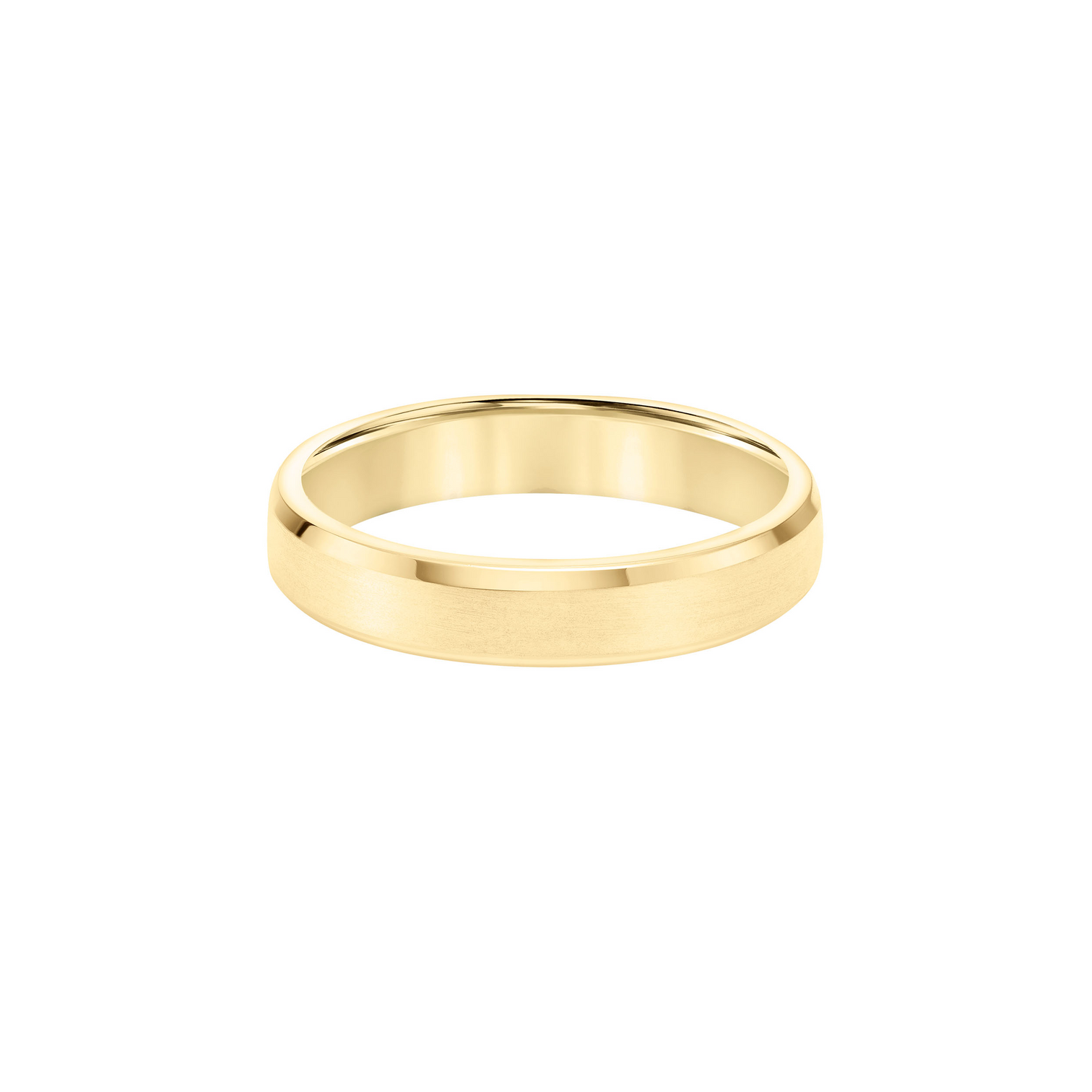 Fink's 14K Yellow Gold Brushed Center with Beveled Edges